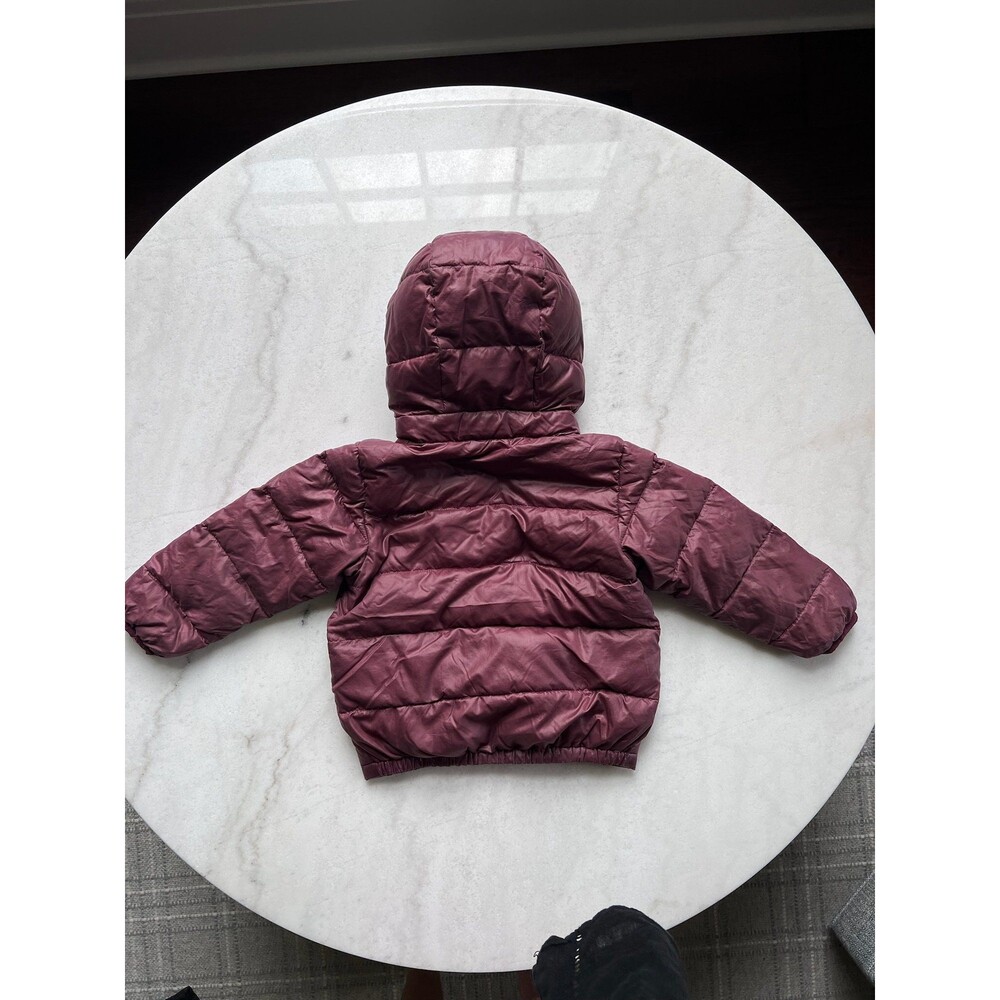 Patagonia Hi Loft Down Sweater Hoody Jacket 2T Maroon - Picture 5 of 5